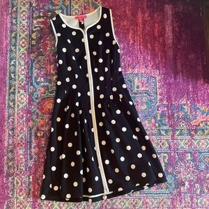 Betsey Johnson Polka Dot Zip Front Dress